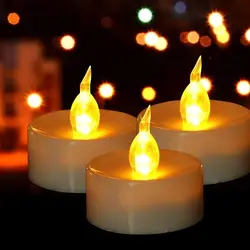 Podgrzewacze na baterie 24/48 szt. Bezpłomieniowe realistyczne migoczące świece LED Tealight na imprezę festiwalową uroczystość