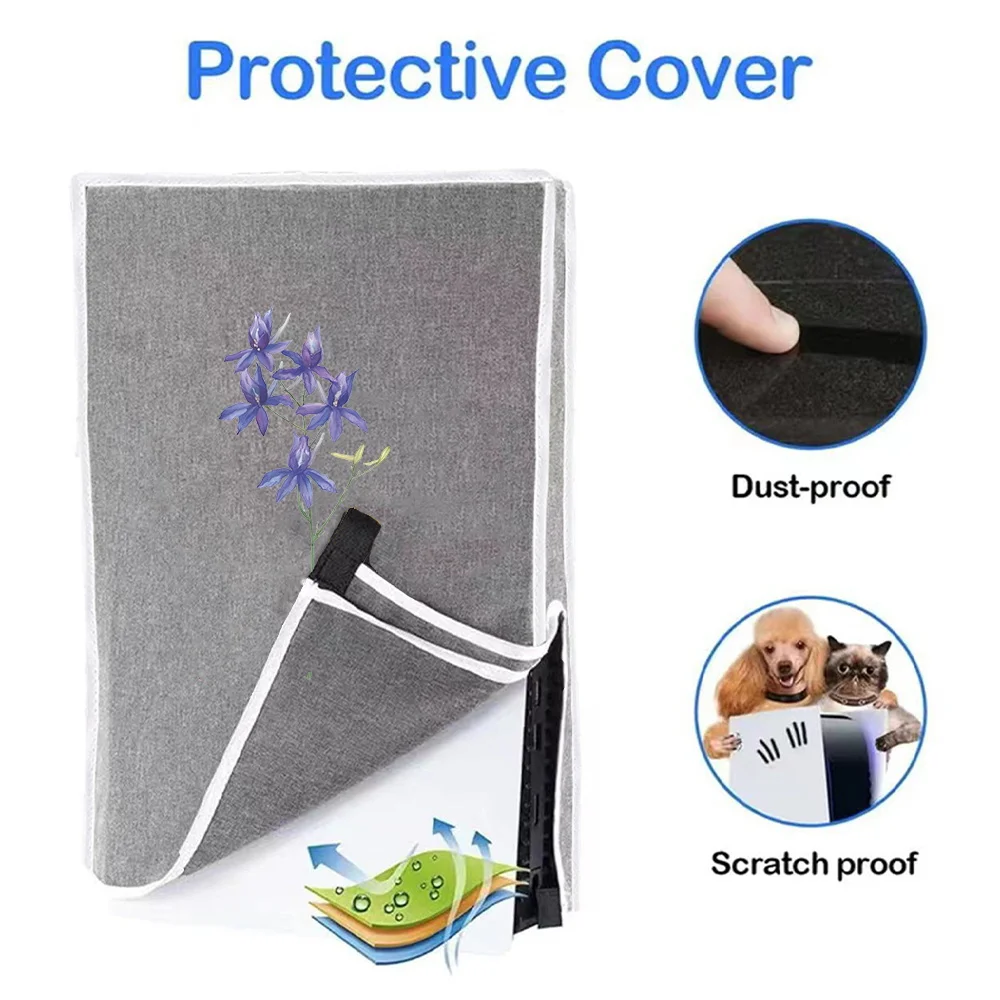 غطاء مقاوم للخدش، نمط مطبوع أنيق، وحدة تحكم ألعاب PS5، غطاء غبار أفقي/عمودي