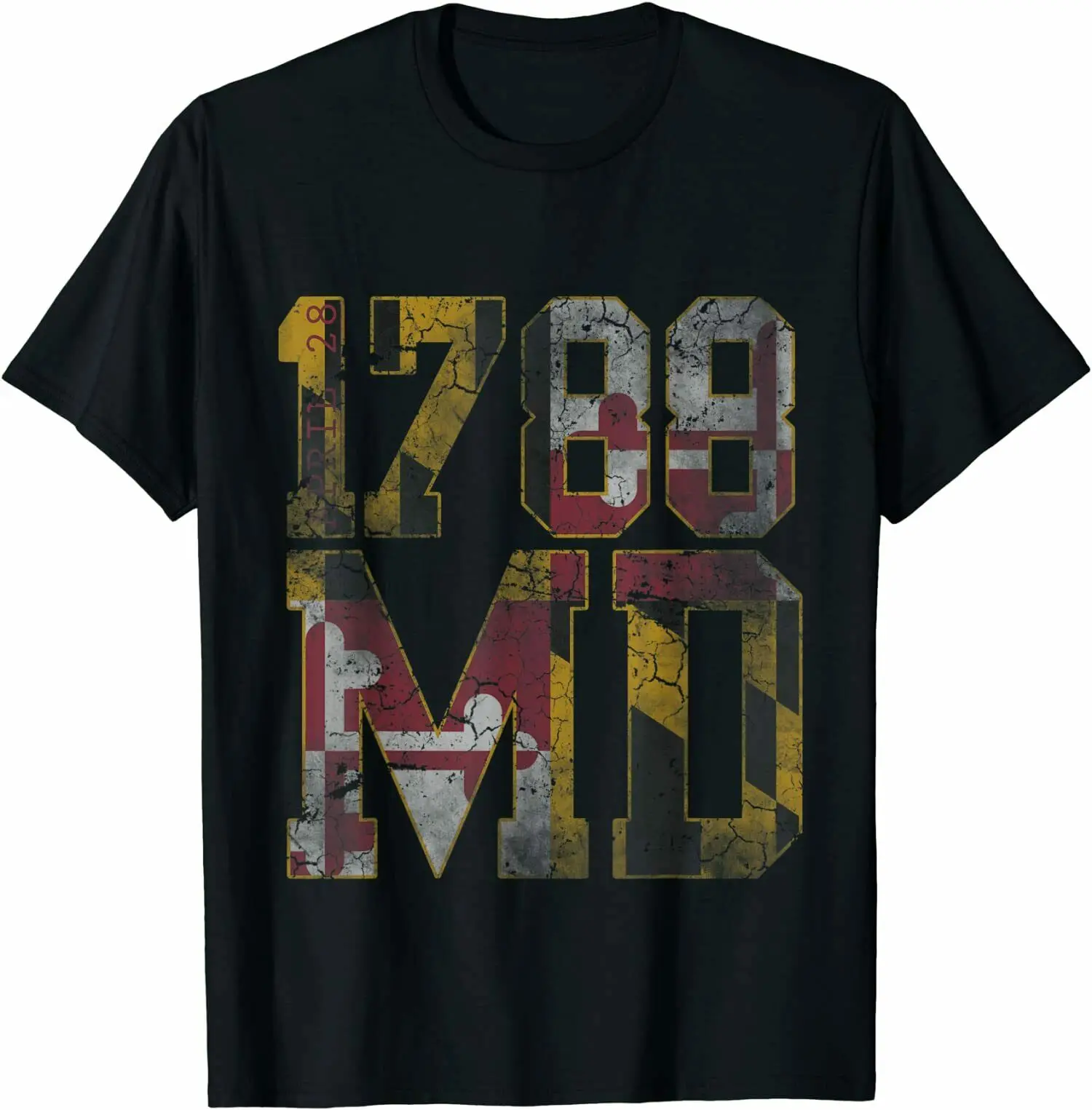 Maryland Flag 1788 Vintage Distressed Men Gift T-Shirt Men's 100% Cotton Casual T-shirts Loose Top Size S-3XL