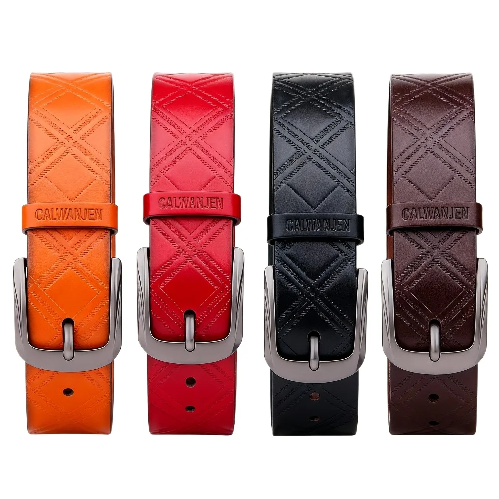 

Новинка 2025 года, кожаный мужской ремень с пряжкой из антикварного сплава для взрослых, роскошный брендовый мужской повседневный модный деловой ремень с тиснением на талии