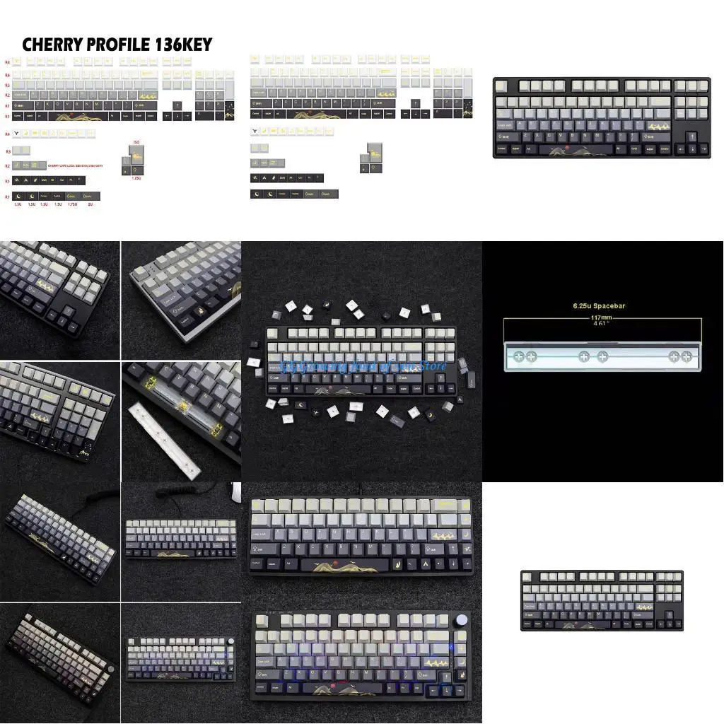 

H9EB 136PCS PolarDay Keycaps forMXSwitches Mechanical Keyboards Keycap