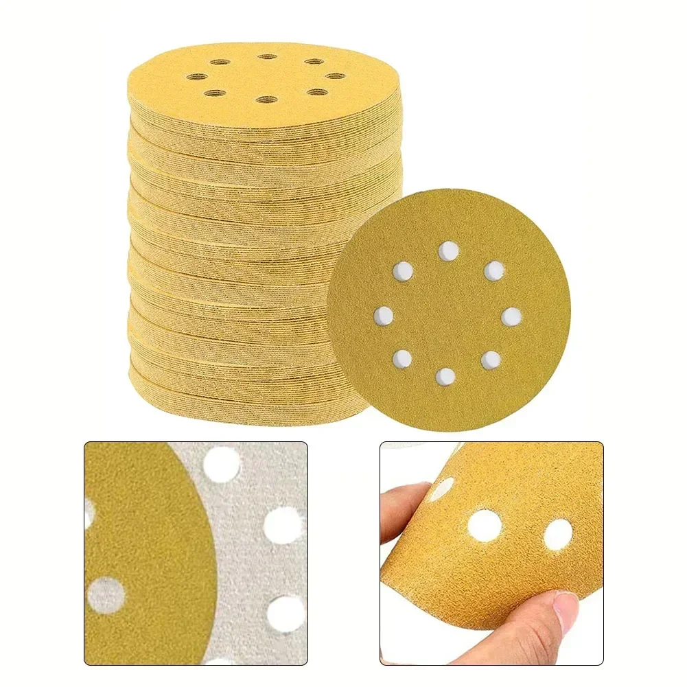 

20 Pack 5 Inch Sandpaper With 8 Holes Hook -Loop Sandpaper 60-800 Grits Sanding Disc Polishing Abrasive Tools