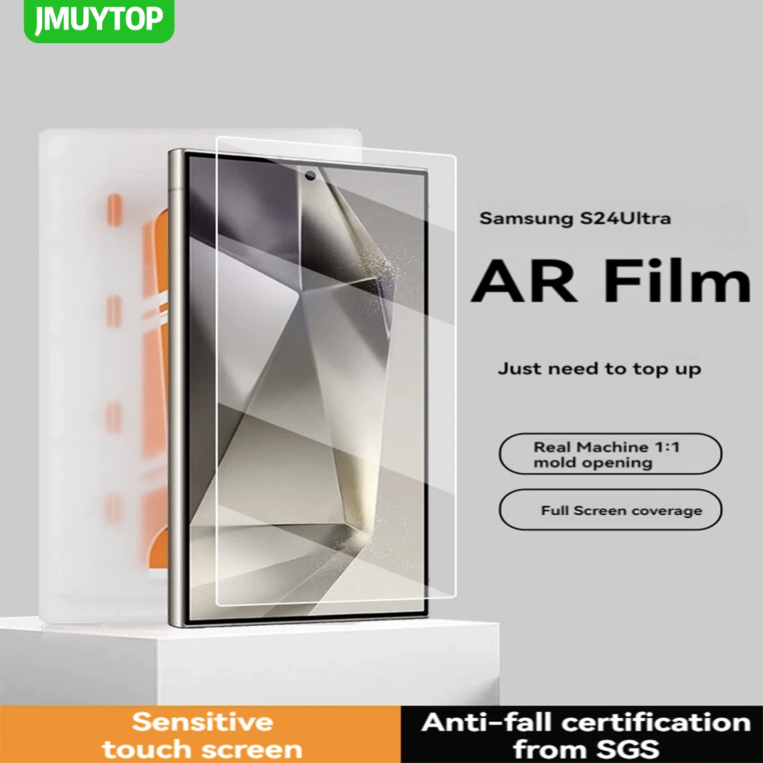

JMUYTOP AR антибликовое стекло для Samsung Galaxy S24 Ultra 5G, защита экрана, разблокировка по отпечатку пальца, полное покрытие, закаленное стекло