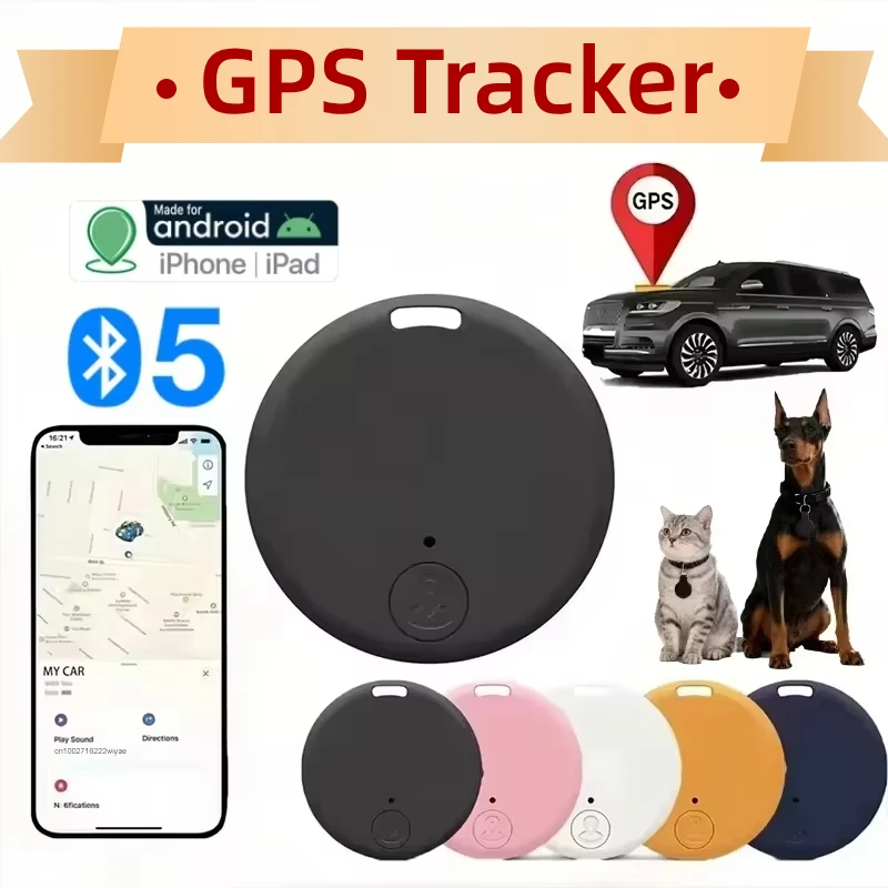 Rastreador GPS Bluetooth 5.0, dispositivo GPS mini antirroubo, para animais de estimação, idosos, crianças, bolsas, carteiras e veículos, compatível com IOS e Android, localizador inteligente.