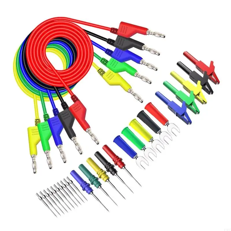 

E1PC Multimeter Test Set Stackable Banana to Banana Plug Test Fork Clip