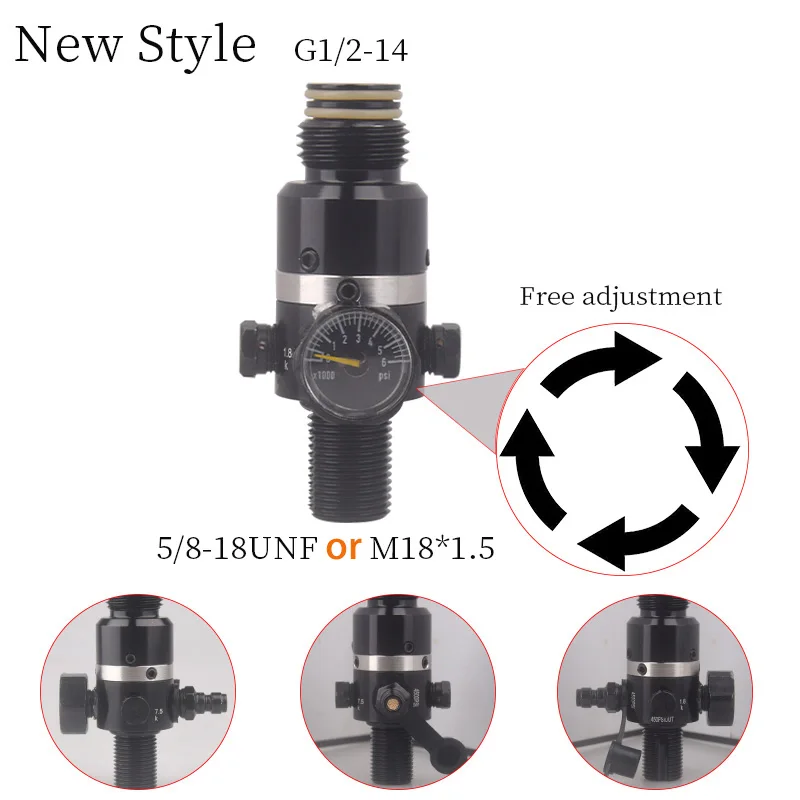 Imagem -06 - Regulador de Pressão Rotativo Hpa Recarga do Cilindro de Gás Tanque de ar Conector Macio Válvula Adaptadora para Co2 Mergulho Acessórios de Aquário