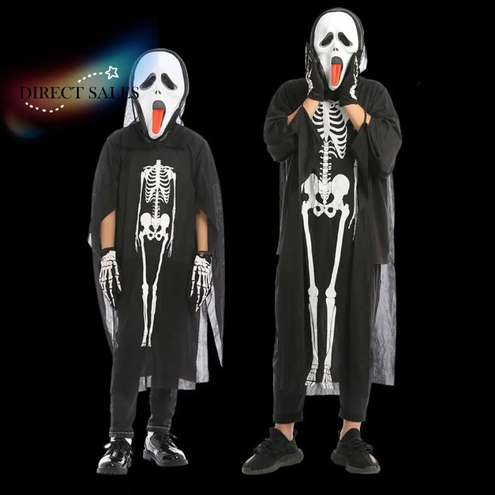 

Creative Bones Children's Skeleton Clothes Funny Head Cover Skull Costumes Performance Make Up Halloween Cosplay Costumes Child