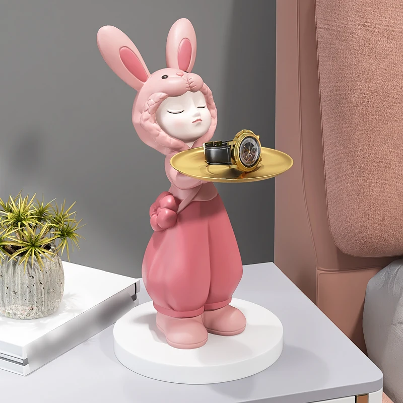 Rabbit Girl Living Room Large Floor Decoration, Home Decoration, TV Cabinet, Sofa Tray, Birthday Housewarming Gift