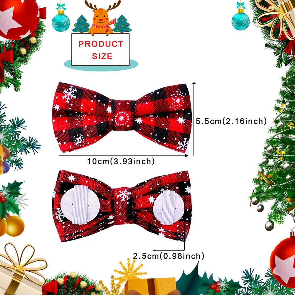 20/40Pcs Christmas Pet Supplies Sliding Dog Bow Tie Collar Accessories Dog Christmas Bows Small Dog Cat Bowties Pet  Accessories