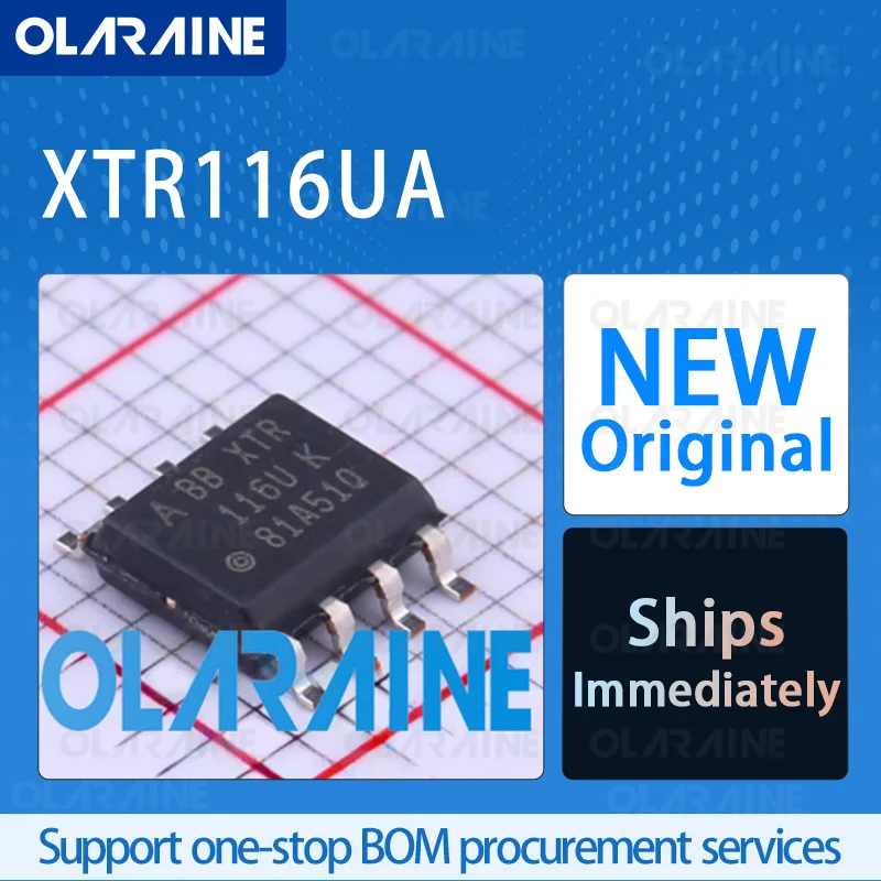 

5/10/100Pcs XTR116UA SOIC-8 original ic chip Sensor interface RoHS 2-Wire Voltage: 36 V Electric current 200 uA