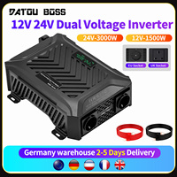 DATOUBOSS 12V/24V to 230V 1500W/3000W, Pure Sine Inverter 3000W/6000W Peak Power, with Intelligent Detection System LCD Display