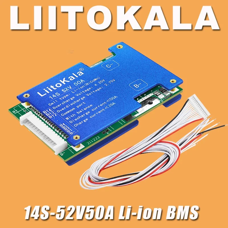 LIitoKala 10S/13S/16S/20S 36V 48V 60V 72V 20A/30A/50A بطارية ليثيوم BMS بطارية ليثيوم أيون حزمة لوح حماية التوازن