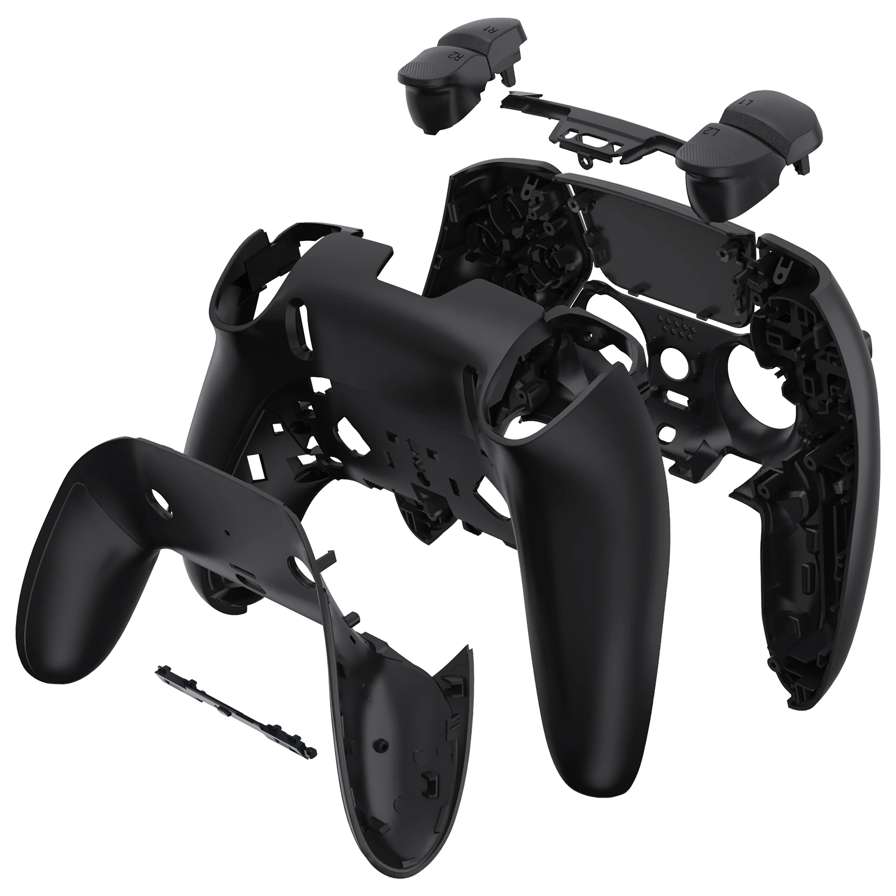 eXtremeRate Black Full Set Housing Shell with Buttons Touchpad Cover for ps5 Edge Controller - Single & Transparent Series