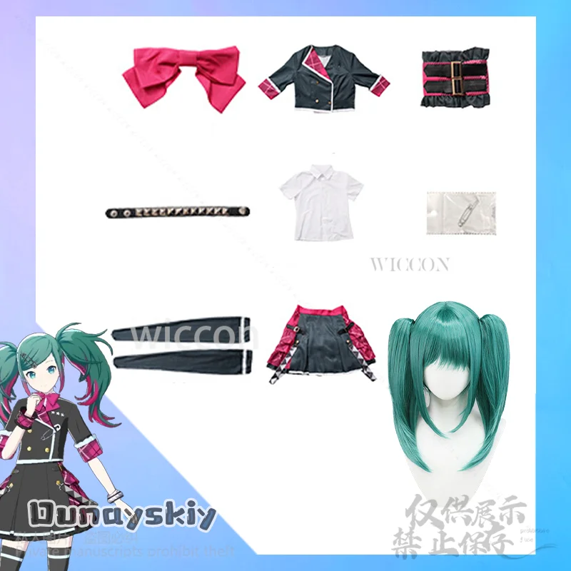 Project Sekai Game Cosplay Mikuuu Costume Leo Need Anime Uniform Hot Pink Jirai Kei Girls Dress Plaid Skirt Lolita Customized