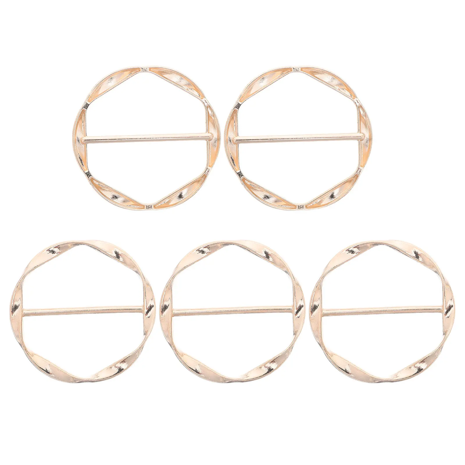

5Pcs Metal Circle Shirt Clips Clothing Corner Buckles Scarf Ring Clips Shawl Sweater Waist Cincher for Women Shirt Buckle