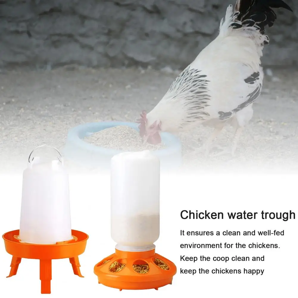 

Easy-to-clean Chicken Feeding System Foldable Legs Chicken Feeder Waterer Set for Capacity Poultry Farm Yard Home for Chickens