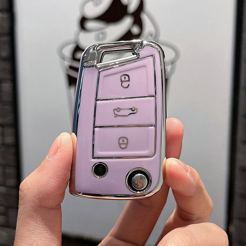 

TPU Car Key Case Cover Shell Fob For Volkswagen VW Golf 7 ALLTRACK MK7 2016 2017 For Skoda Octavia A7 SEAT 3 4 Buttons