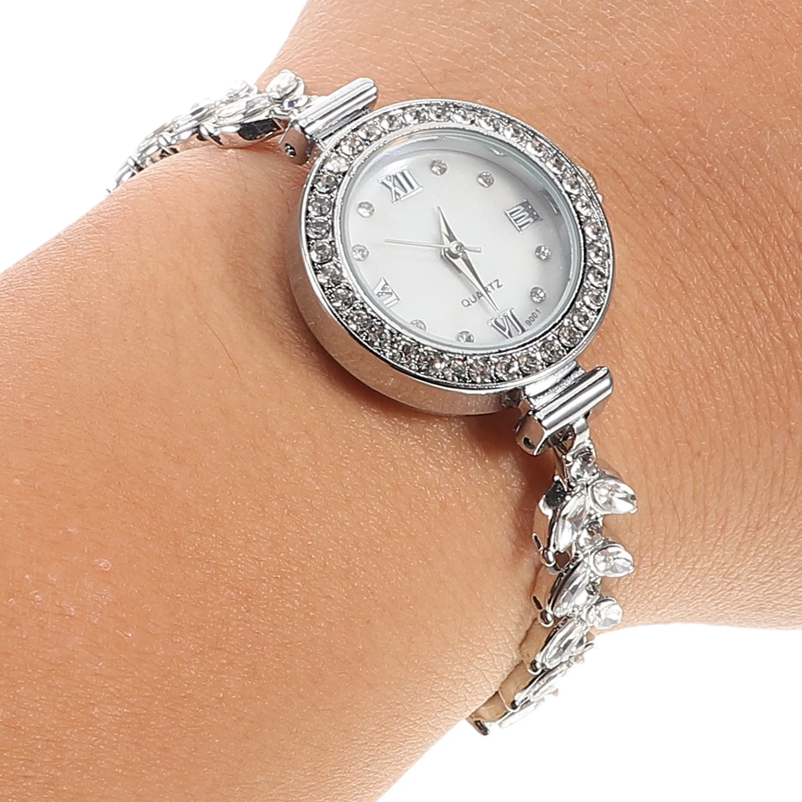 Dainty Watches for Women Blue Bracelet Dress Analog Bangle Dimond Clock Jewelry Ring