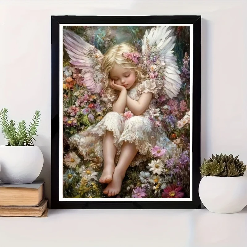 Sleeping Angel Paint By Numbers Kit Adults Beginner DIY Canvas Stress Relief Home Wall Decor Craft Birthday Gift Frameless