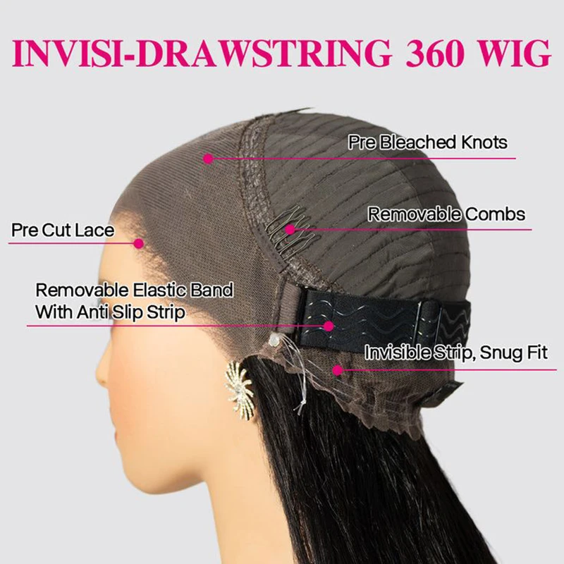 Perruque Lace Front Wig 360 Body Wave naturelle vietnamienne, cheveux humains, pre-plucked, avec lace invisible