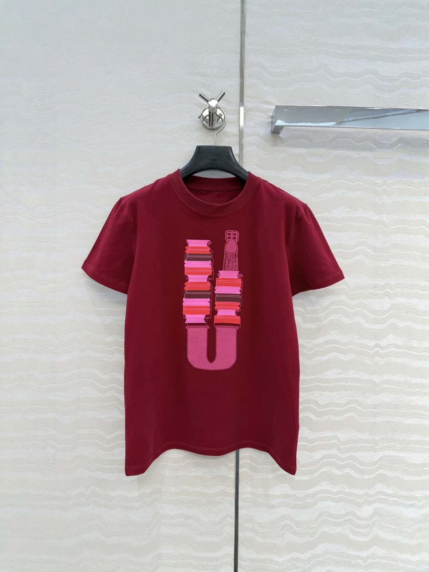 

High-End Cotton Fleece Printed round Neck Short Sleeve T-Shirt Women's Casual Style Spring Summer New Arrival South Oil Origi...