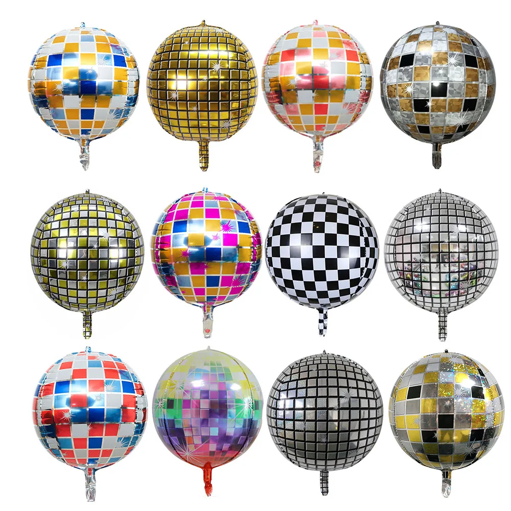 

6pcs 22 Inch 4D Disco Retro Pop Rock Ballroom Metal Balloons Wedding Birthday Decoration Baby Shower Balloons Party Supplies