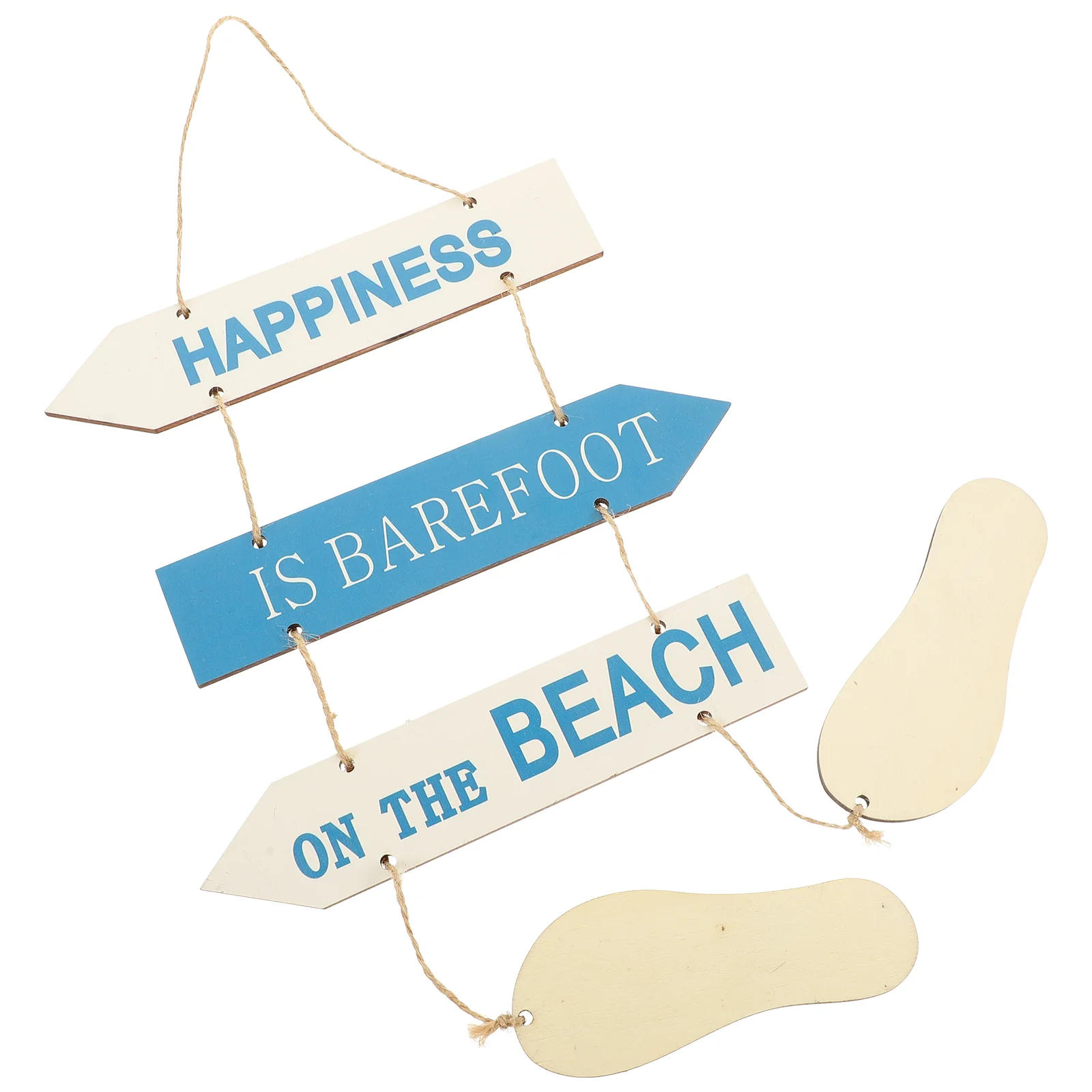 

Beach Wall Stickers Slippers Wooden Pendant Outdoor Ornaments Decor for Bathroom
