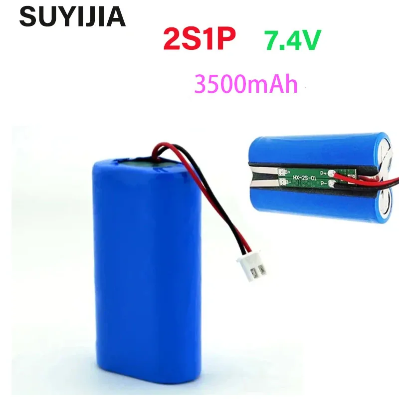 New 7.4V 2S1P 18650 rechargeable lithium battery suitable for fans, projectors, speakers, wireless monitoring, lighting, toys