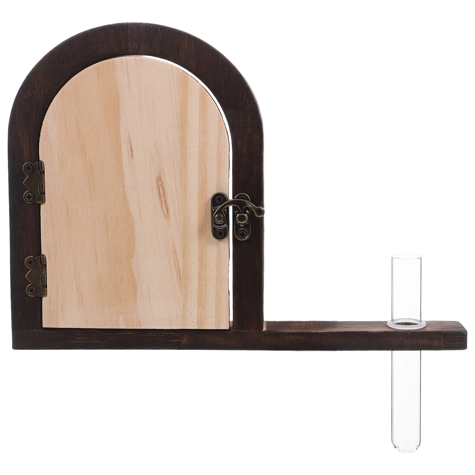 

Fairy Door Wooden Outlet Cover Rustic Door Light Switch Plate Baby Pet Proof Plug Protector with Wall Test Tube Vase Nursery