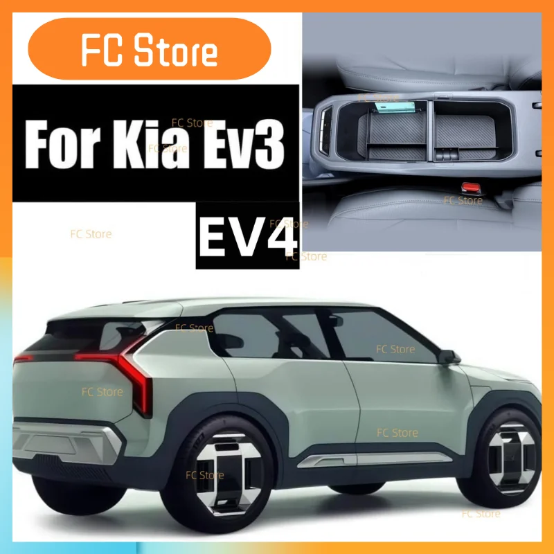 Für Kia EV3 EV4 2024 2025 2026 Mittelkonsole Armlehnen-Aufbewahrungsbox ABS Ordnungsbox Organizer Auto-Zubehör Weihnachten