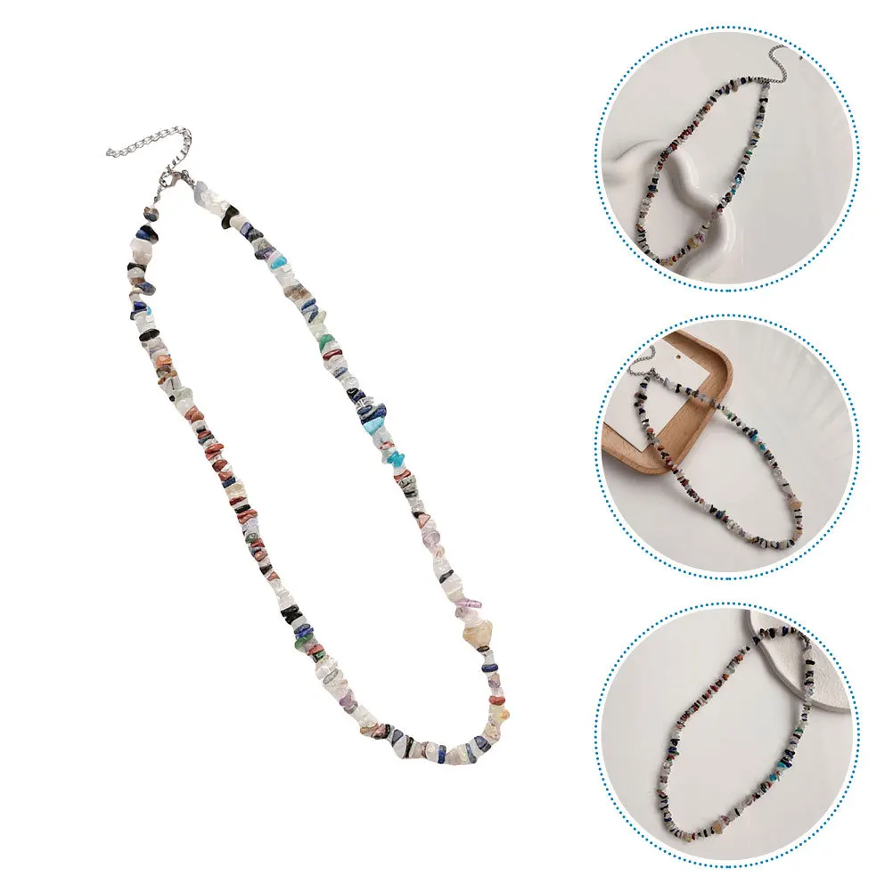 

Colorful Beads Necklace Bohemian Style Women Clavicle Chain Gift Stunning Beach Necklace Elegant Party Decor Clavicle Chain Gift