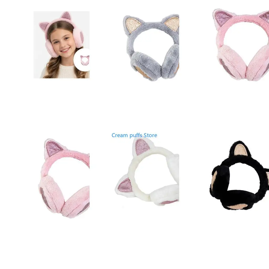 50LE Portable Winter Ear Warm Soft Ear Muffs Easy Storage Travel for Women