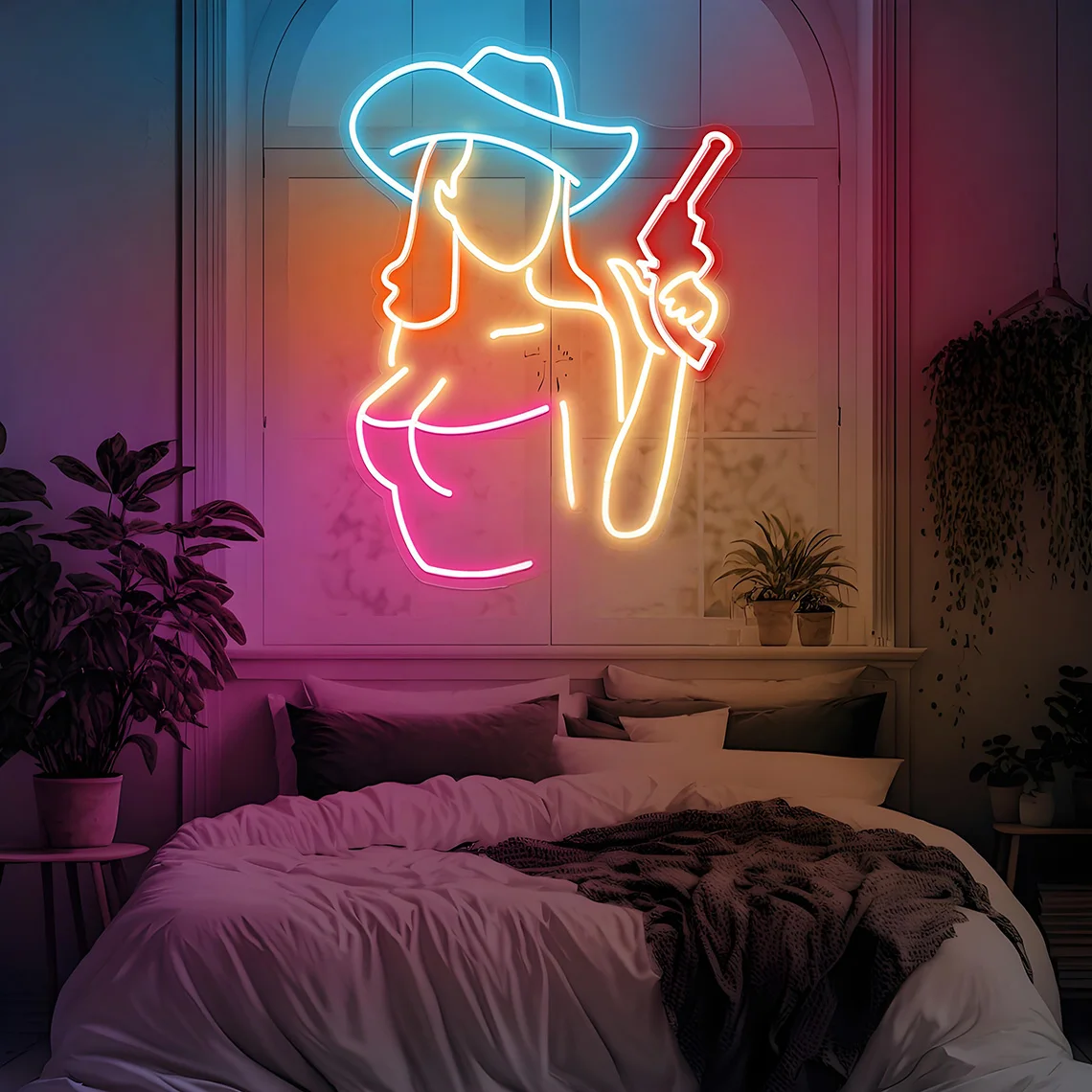 Moon and Star Face Neon Sign Celestial Wall Decor Aesthetic Room Sign Bedroom Bar Shop Restaurant Art Decor