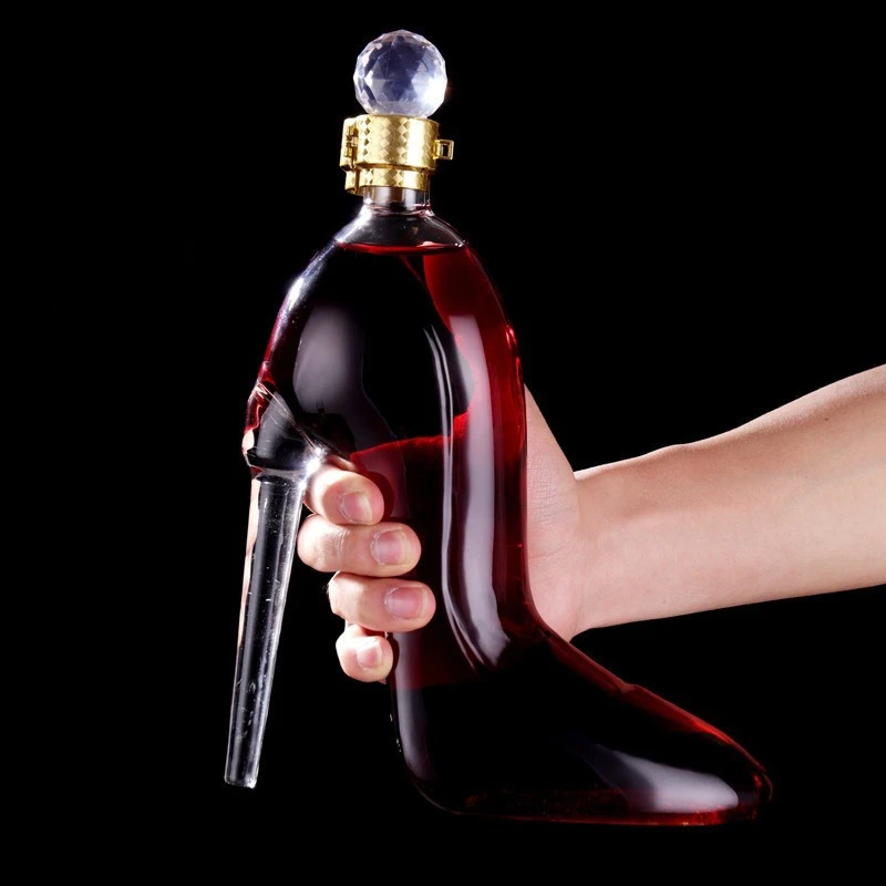 High Heels Soaked in Wine Glass Bottle Sealed Jar Creative Empty Bottle Ginseng Soaked in Wine Container Red Wine Bottle