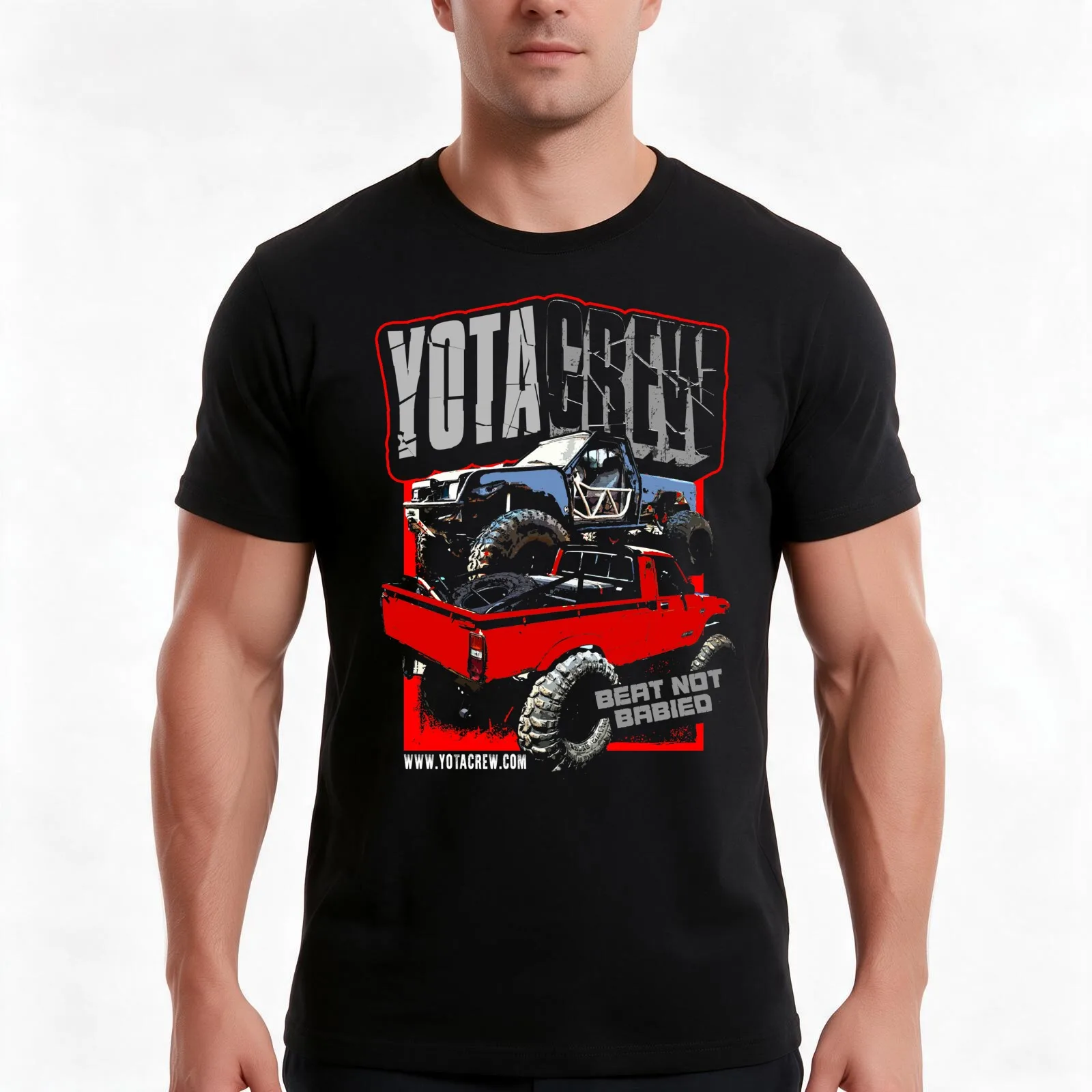 Yota Crew Beat Not Babied T-Shirt, Summer Casual Cotton Tee, Oversized Streetwear Tops, Vintage Graphic Print, Unisex Men Women