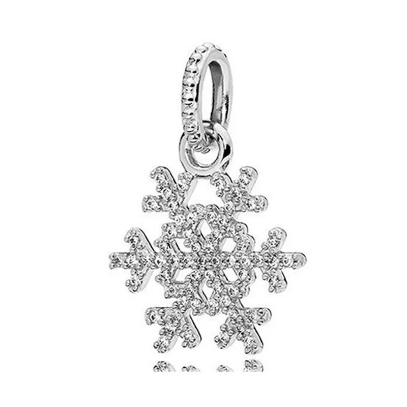 

925 Silver color Crystal Shinning Charms Beads Pendant Fit Bracelet Necklace For Women DIY Jewelry Accessorie