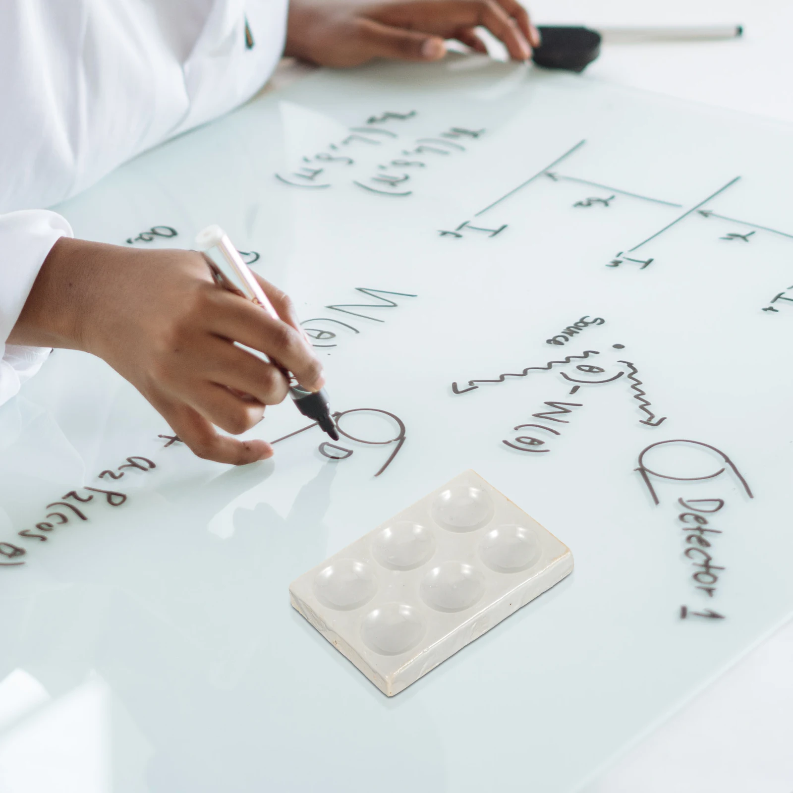 Plaque de réaction pour expérience, Guide d'ombre, Spot chimique, céramique, plaques de puits, Science, 5 pièces