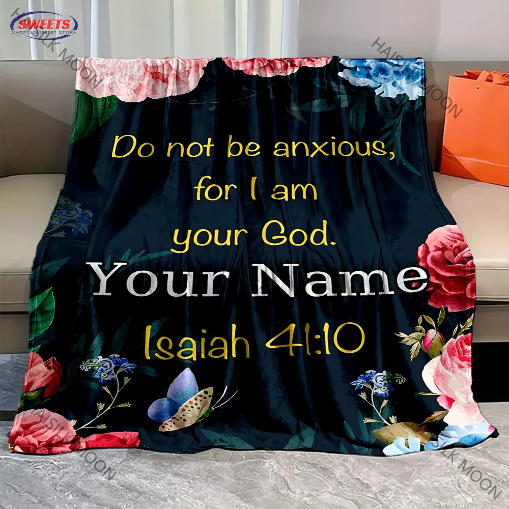 

Customized Name Personalized Blanket Bible Verse Printed Blanket Soft and Comfortable Home Office Travel Adult and Warm Blanket