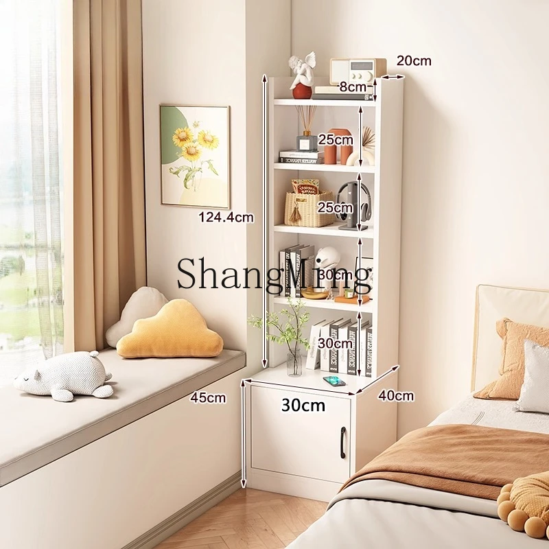 

CL wood high bedside crevice cabinet small narrow cabinet bookshelf floor shelf bookcase