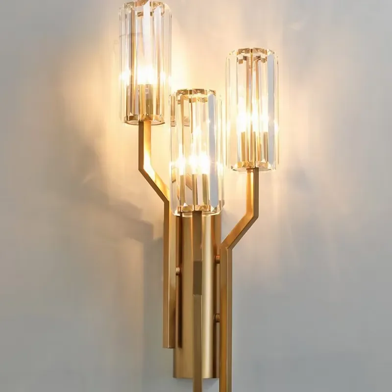 Light Post-Modern Golden Glass Wall Lamp for Hotel Villa Lobby Wall Lighting for Living Room Aisle Corridor