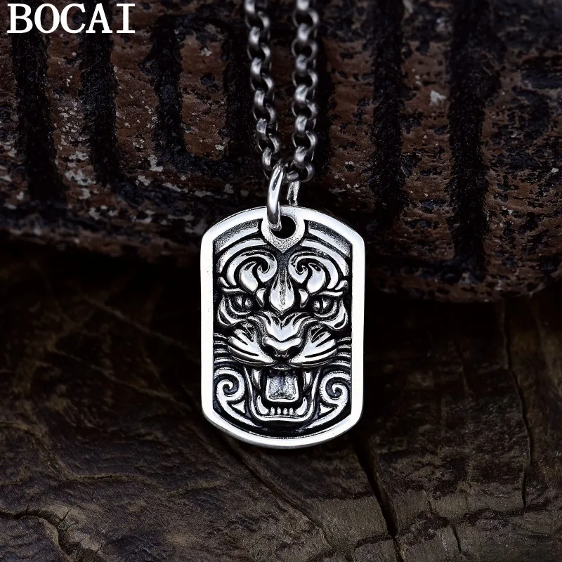 

BOCAI НОВЫЙ кулон из стерлингового серебра S925 в стиле ретро с властной головой тигра