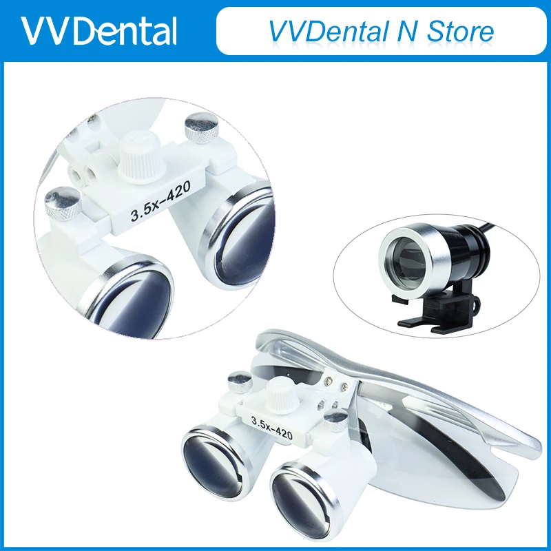 

Новая бинокулярная лупа VVDental, стоматологическая 2,5X, 3,5X, сверхлегкая оптическая лупа, увеличительное стекло 320-420 мм для стоматологической хирургии