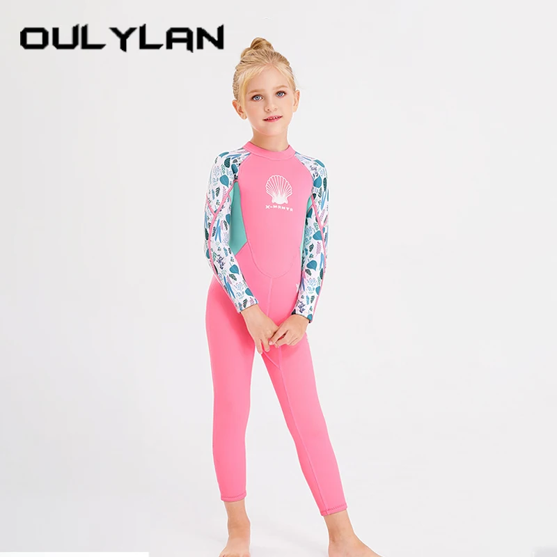 

2.5MM One-Piece Long Sleeved Diving Swimsuit Fashionable Children's Warm Swimsuit Snorkeling Sun Protection Quick Drying Suit