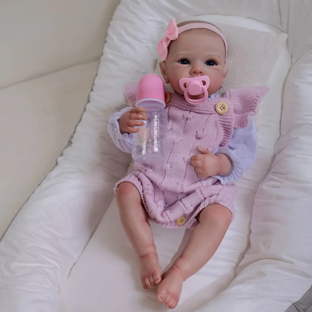 19inch Silicone Reborn Baby Doll Bettie Soft Vinyl Newborn Size Hand-Detailed 3D Skin with Visible Veins muñecas bebes para niña