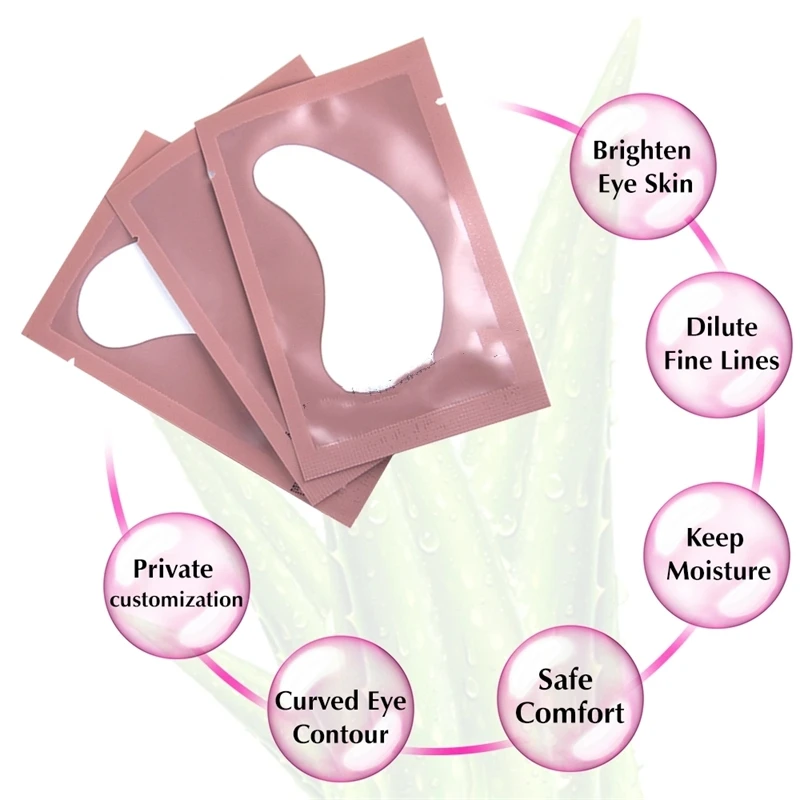 Disposable U-shaped 100% Natual Plant Extract Moisture and Tighten skin grafting eyelashes Lint-free Hydrogel Under Eye Pads