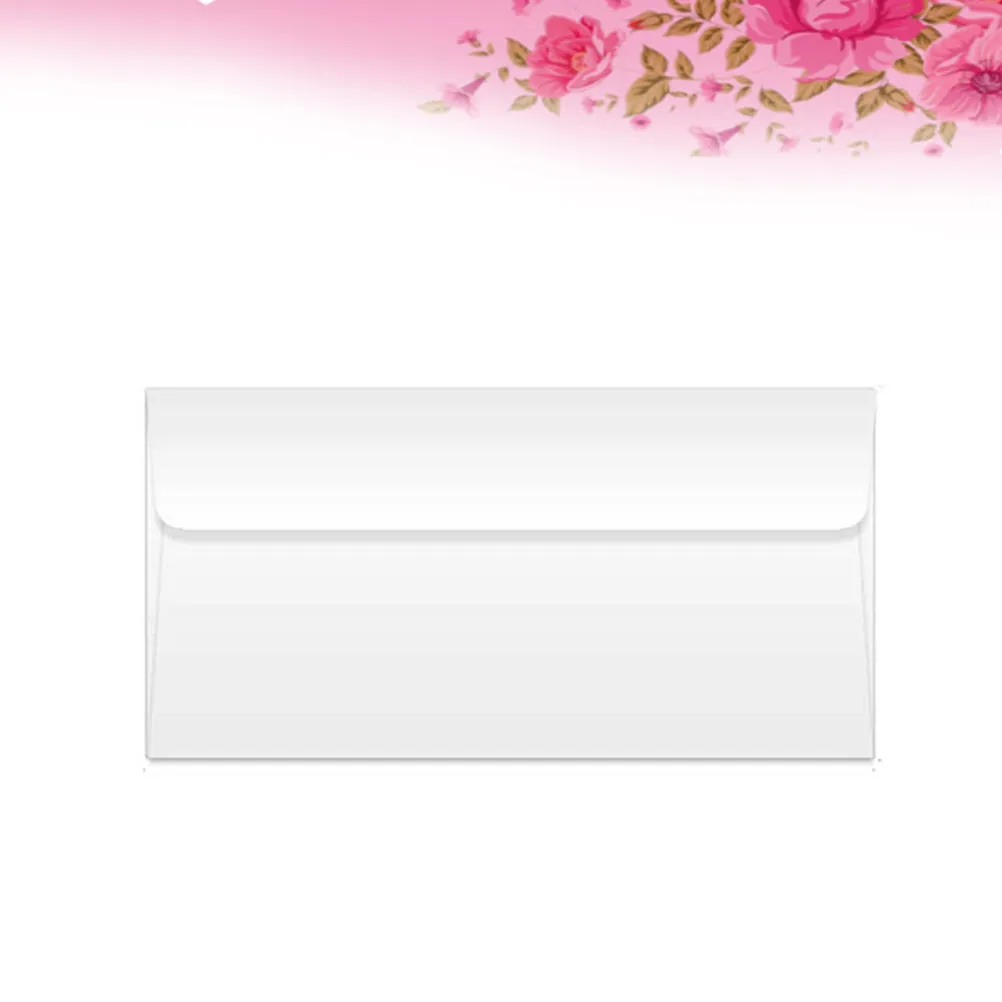 100pcs Plain White Envelopes 22x11cm for Invitations, Greeting Cards, Notes & Business Use