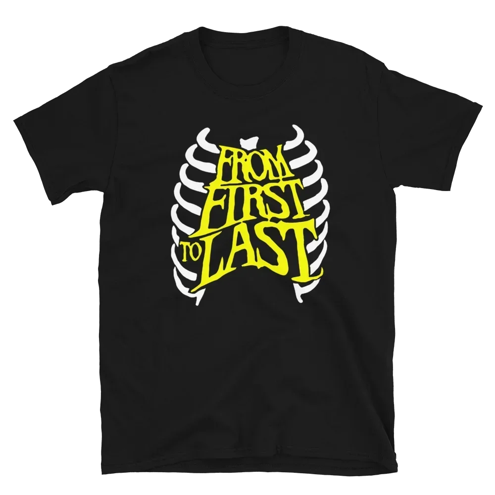 From First To Last Yellow Logo Rib Cage Post-Hardcore Band T-Shirt