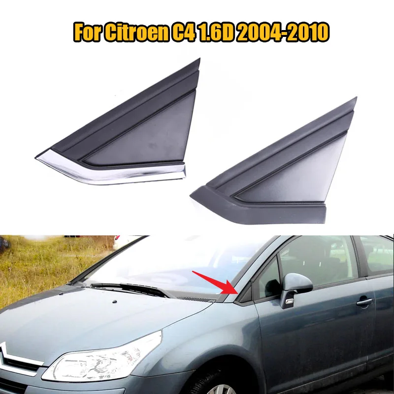 

9647011377 9647011277 Front Left & Right Mirror Cover Quarter Window Trim Triangle Plate For Citroen C4 1.6D 2004-2010