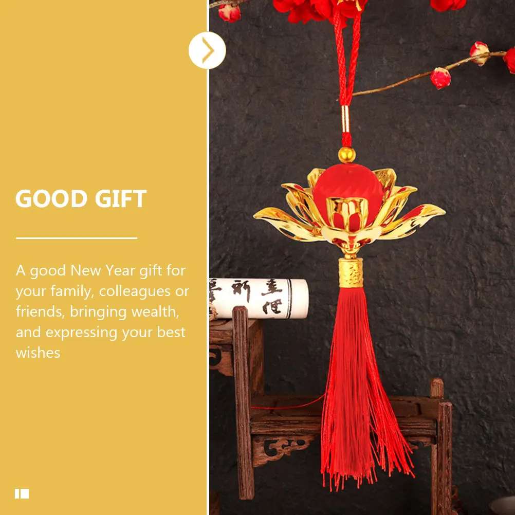 5 قطعة زخرفة معلقة لوتس السنة الصينية الجديدة زينة شرابات حمراء قلادة للمنزل مكتب باب مهرجان لوازم الحفلات #1