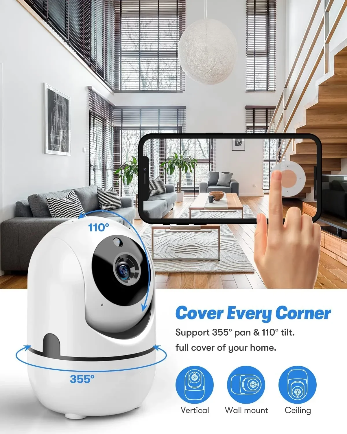 

1080P Wireless IP Camera Wifi 360 CCTV Camera Mini Pet Video Surveillance Camera With Wifi Baby Monitor 2MP Smart Home